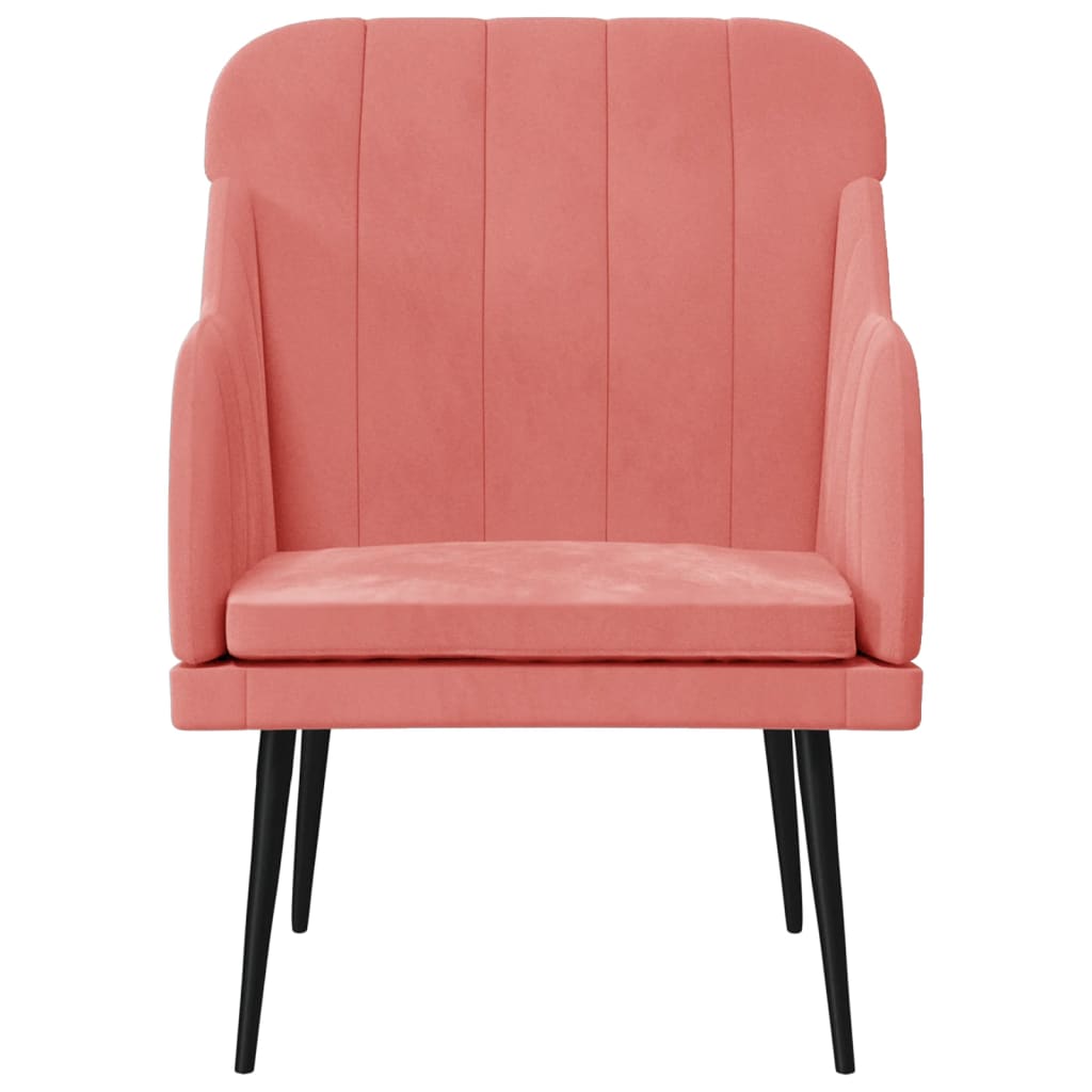 Fauteuil 63x76x80 cm fluweel roze
