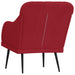 Fauteuil 63x76x80 cm fluweel wijnrood