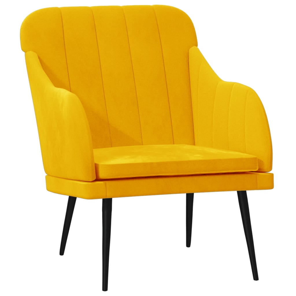 Fauteuil 63x76x80 cm fluweel geel
