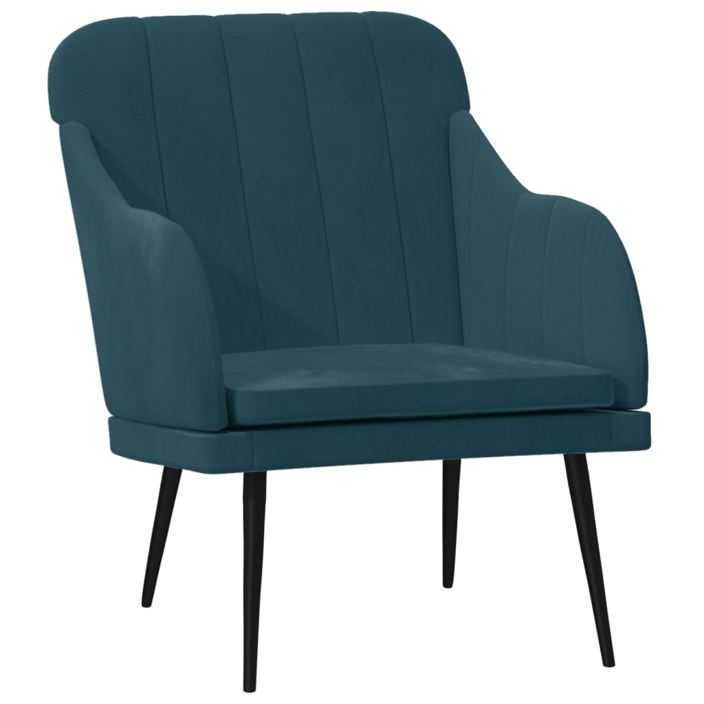 Fauteuil 63x76x80 cm fluweel blauw