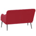 Bankje 110x76x80 cm fluweel wijnrood