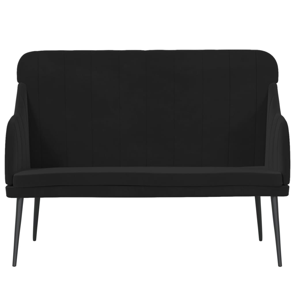 Bankje 110x76x80 cm fluweel zwart