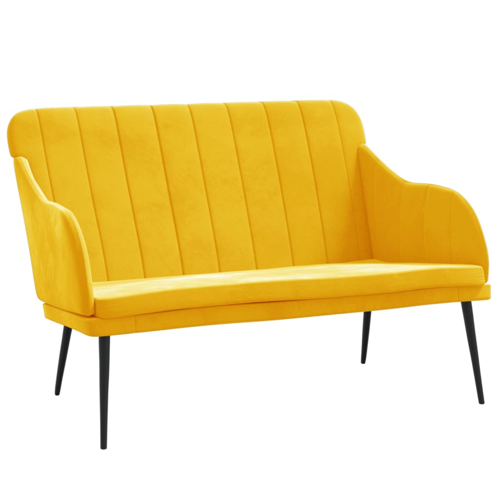 Bankje 110x76x80 cm fluweel geel