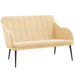 Bankje 110x76x80 cm fluweel crèmekleurig