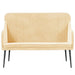 Bankje 110x76x80 cm fluweel crèmekleurig