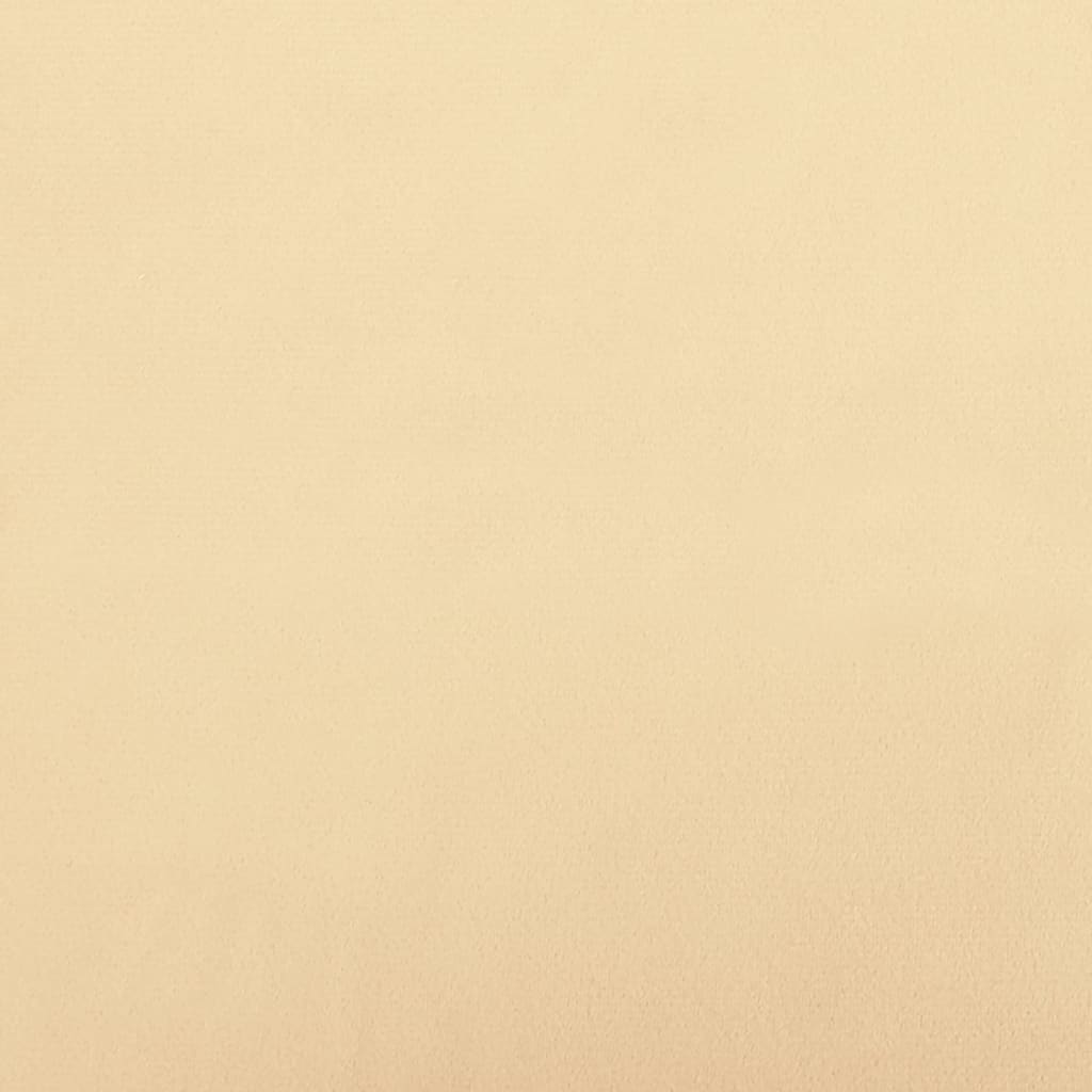 Bankje 110x76x80 cm fluweel crèmekleurig