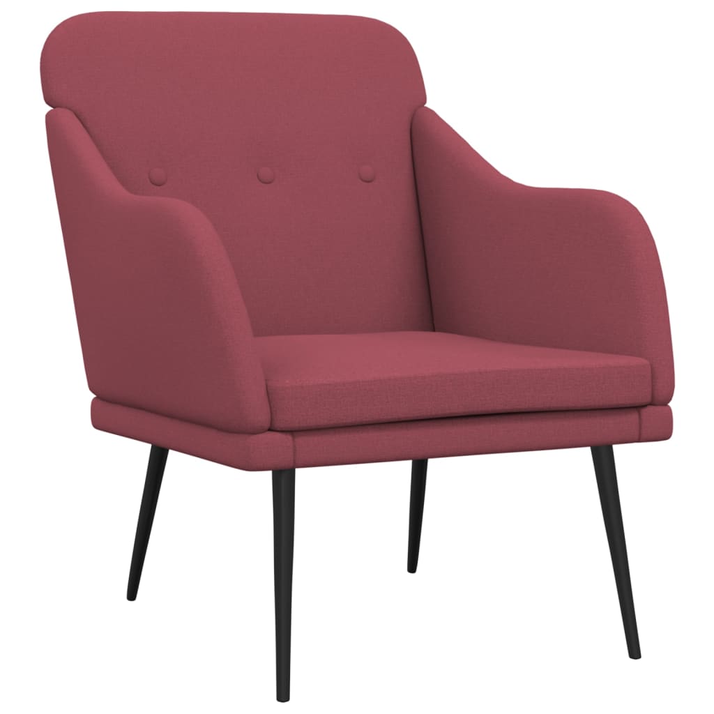 Fauteuil 63x76x80 cm stof wijnrood