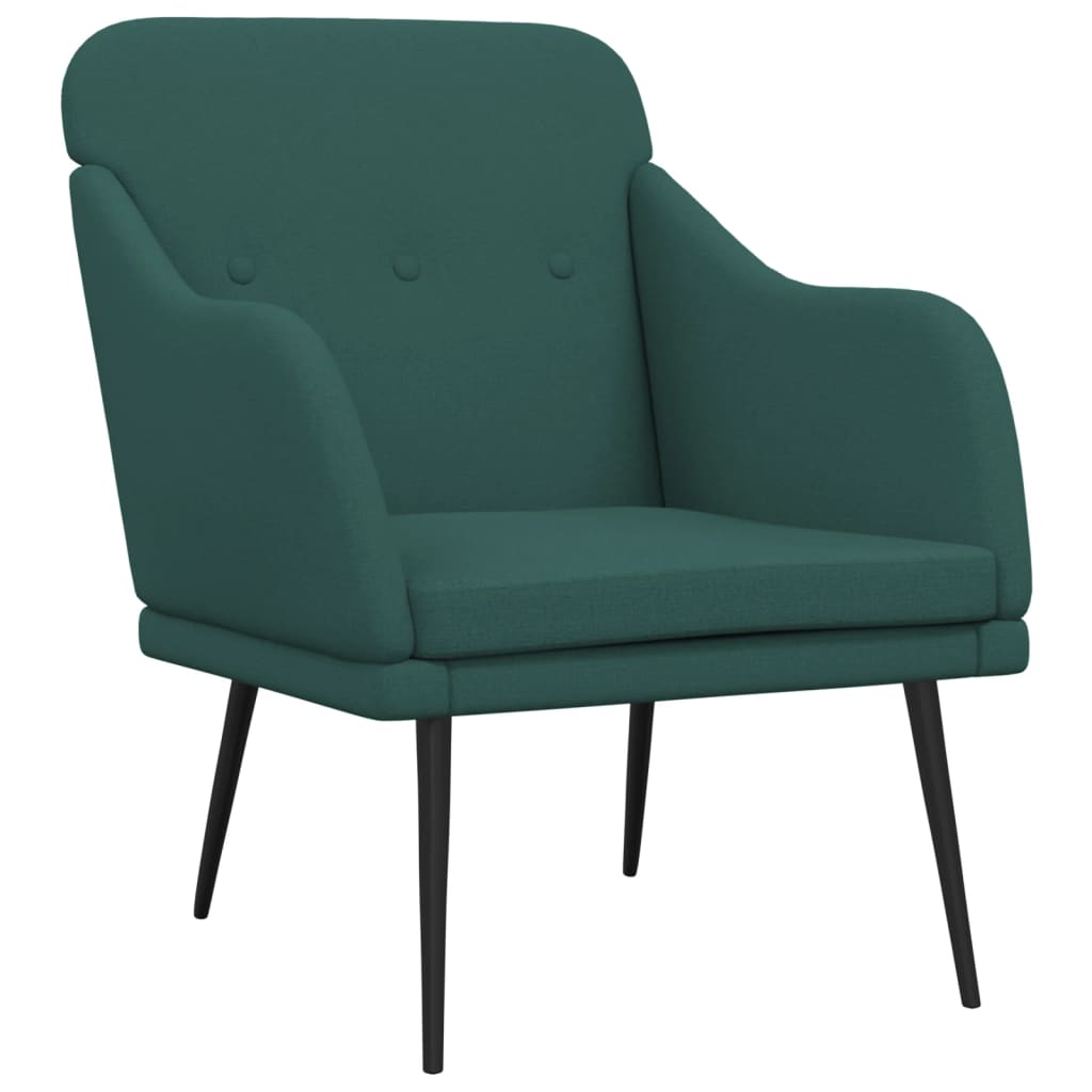 Fauteuil 63x76x80 cm stof donkergroen