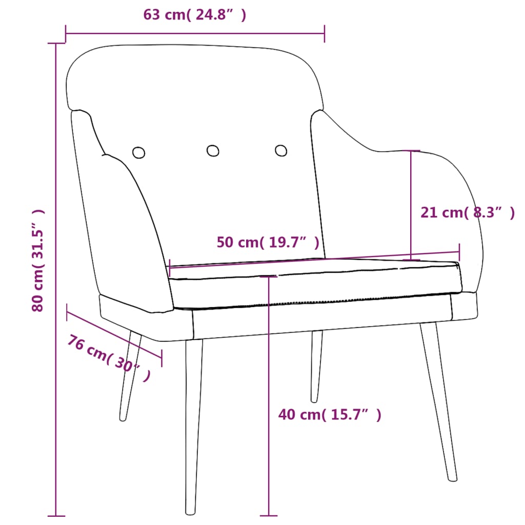 Fauteuil 63x76x80 cm stof donkergroen