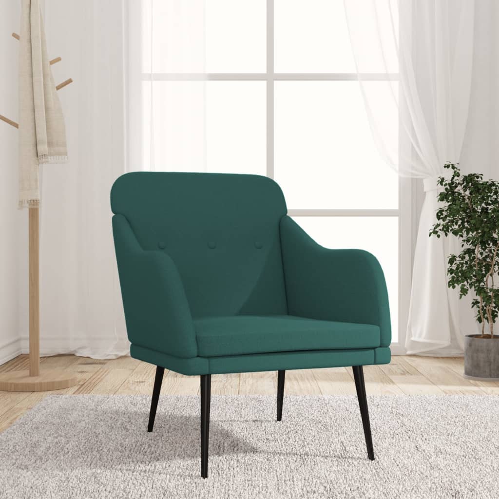 Fauteuil 63x76x80 cm stof donkergroen