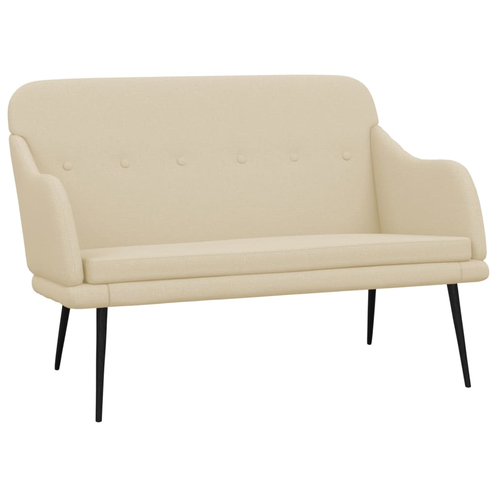 Bankje 110x76x80 cm stof crèmekleurig