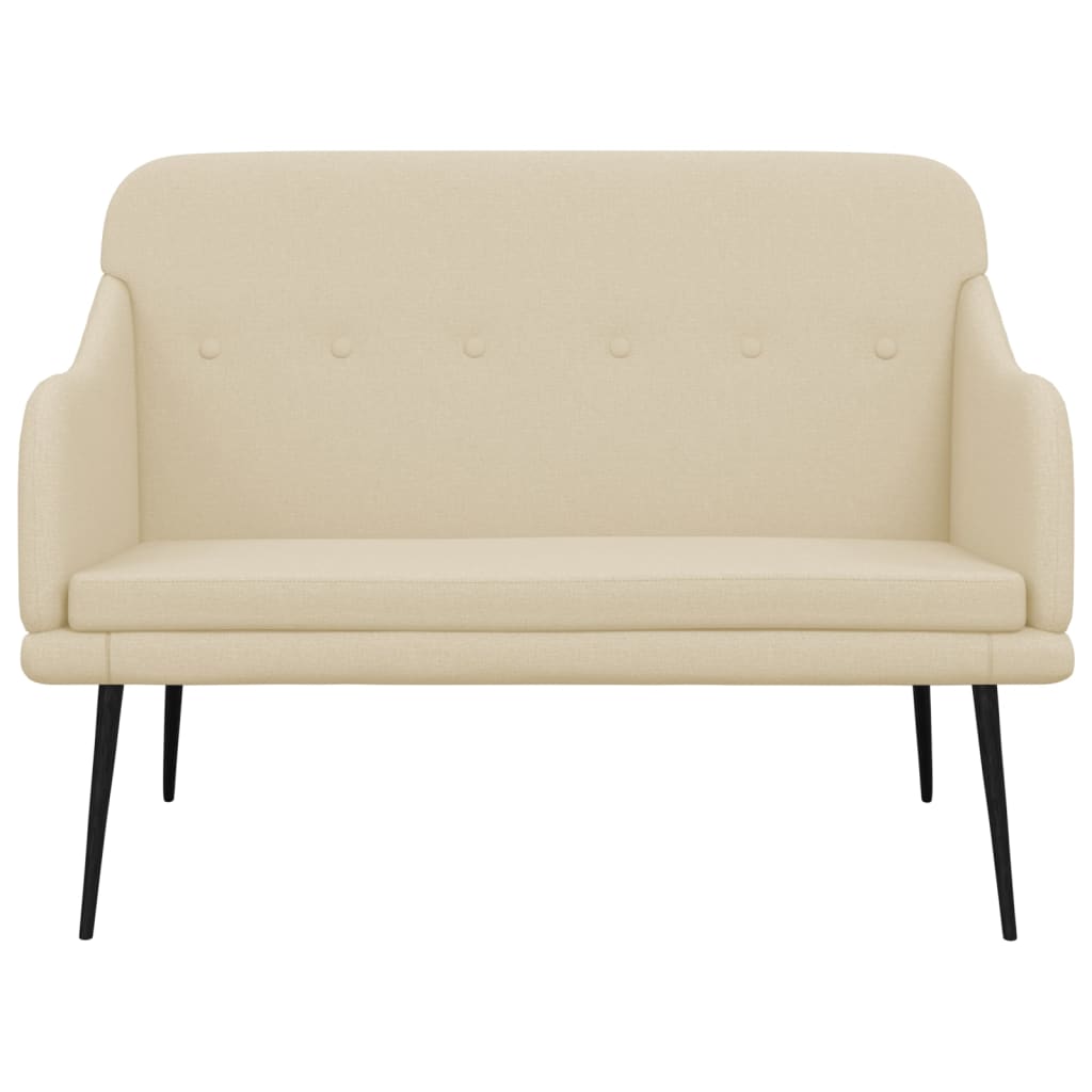 Bankje 110x76x80 cm stof crèmekleurig
