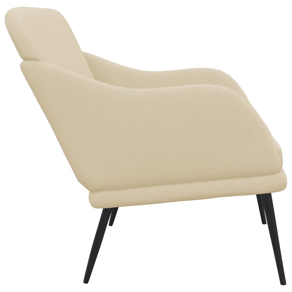 Bankje 110x76x80 cm stof crèmekleurig