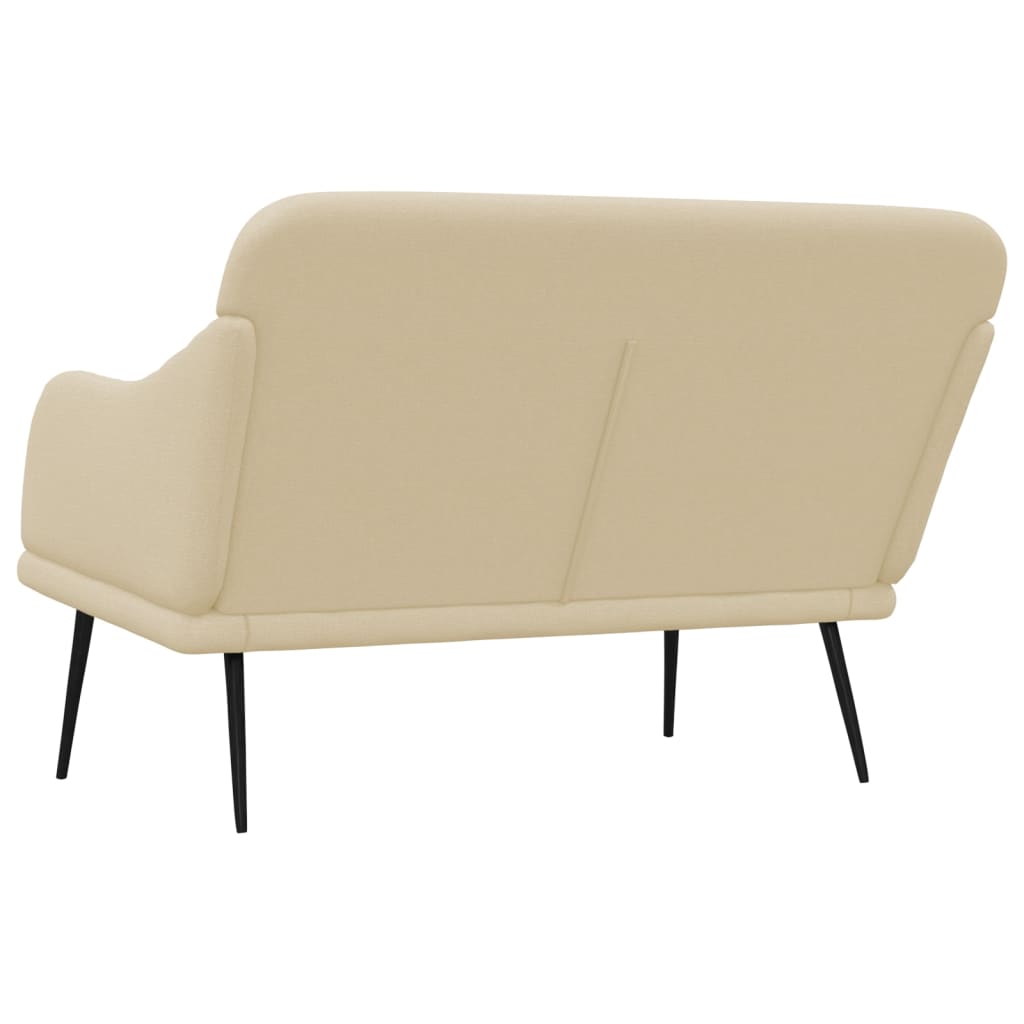 Bankje 110x76x80 cm stof crèmekleurig