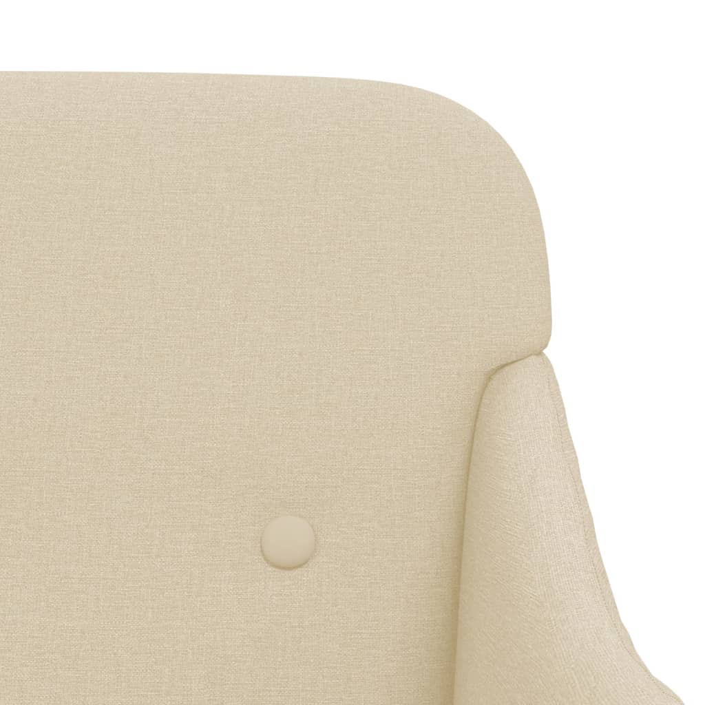 Bankje 110x76x80 cm stof crèmekleurig