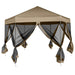 Partytent met wanden zeshoekig 3,6x3,1 m taupe 220 g/m²