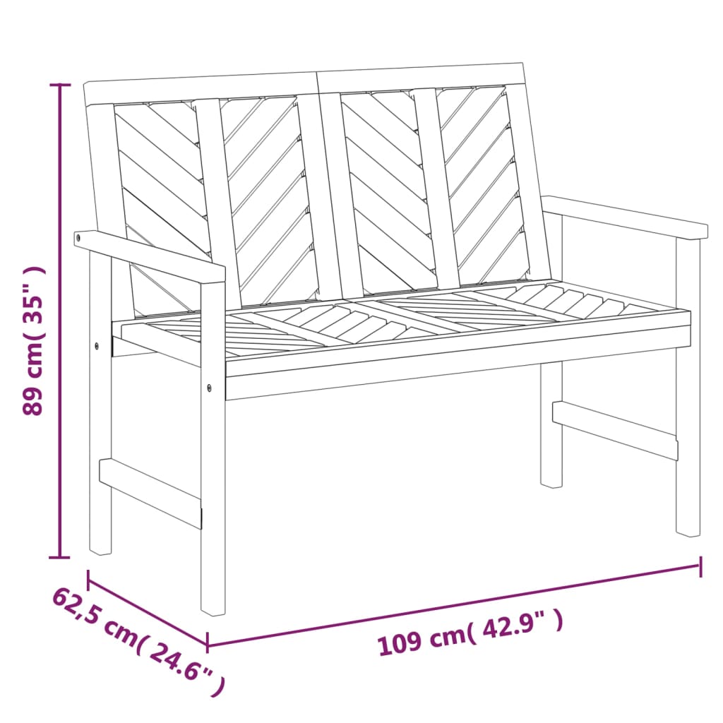 Tuinbank 109 cm massief acaciahout