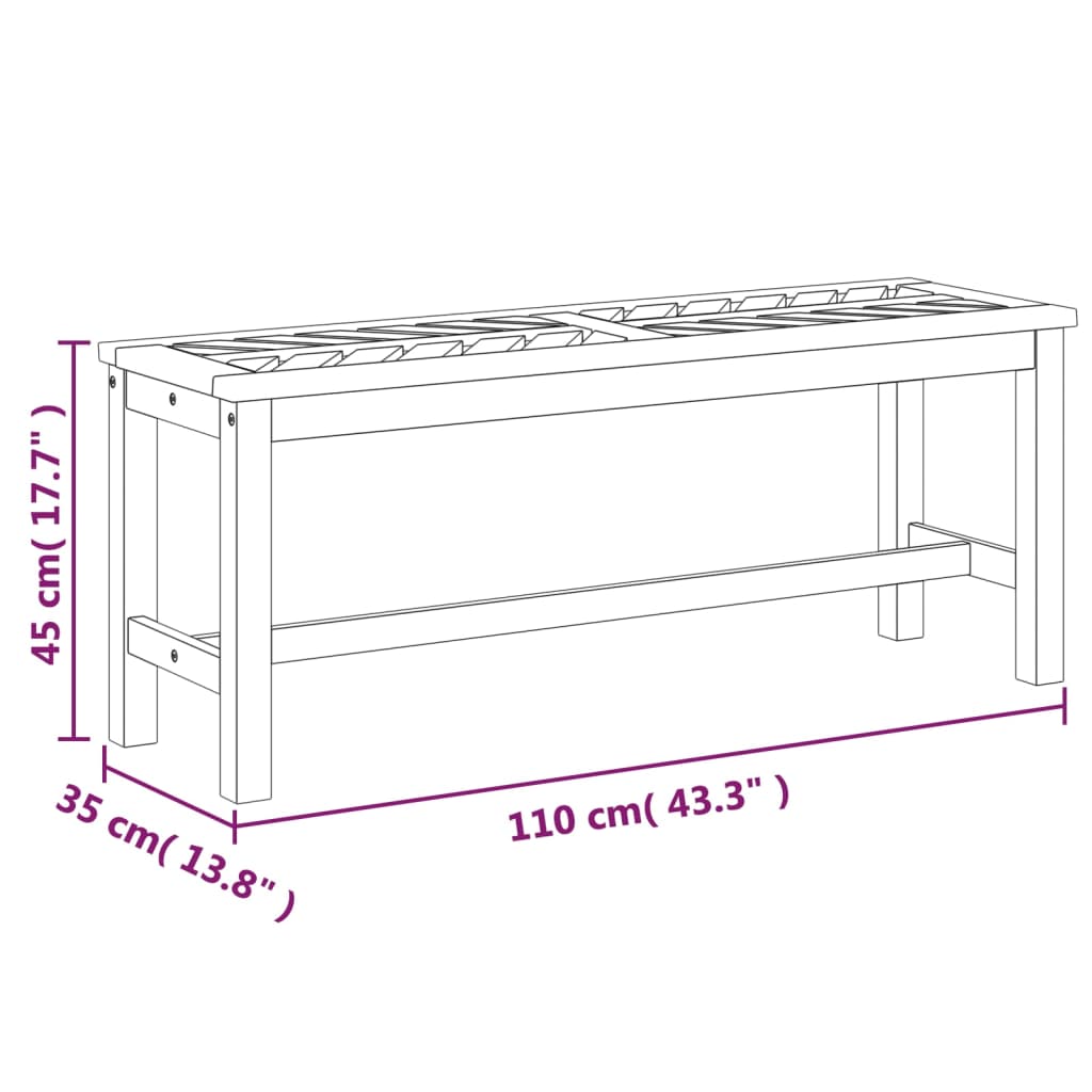 Tuinbank 110 cm massief acaciahout