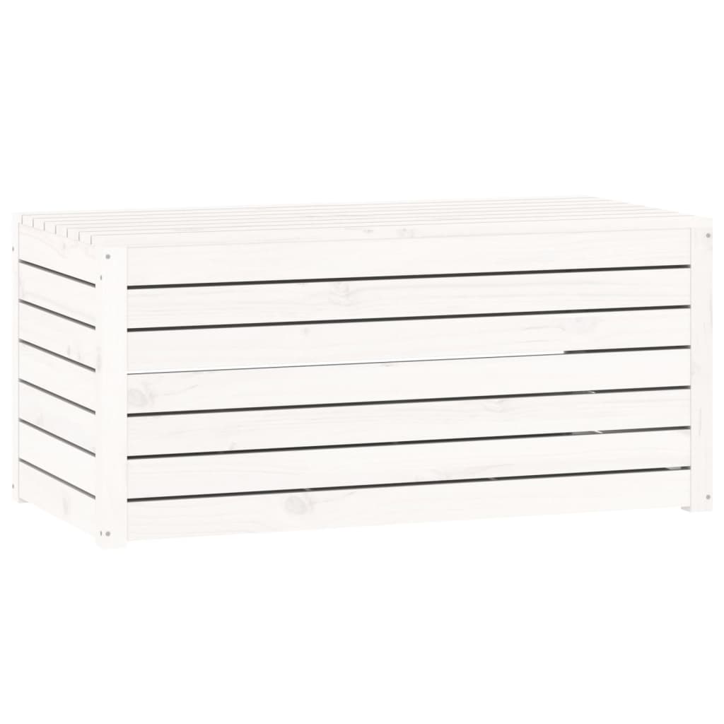 Tuinbox 101x50,5x46,5 cm massief grenenhout wit