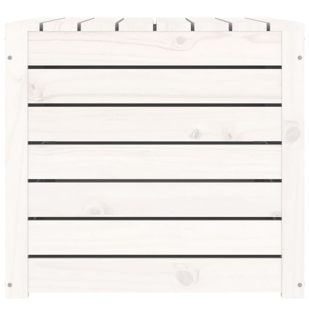 Tuinbox 101x50,5x46,5 cm massief grenenhout wit