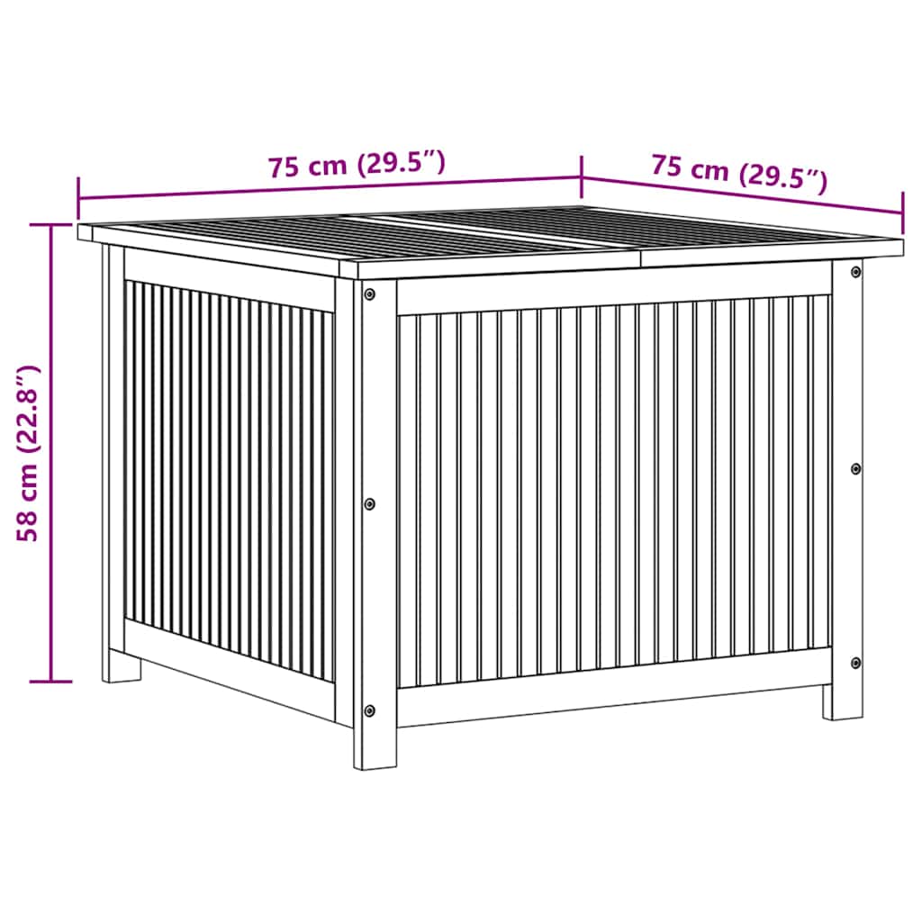 Tuinbox 75x75x58 cm massief acaciahout