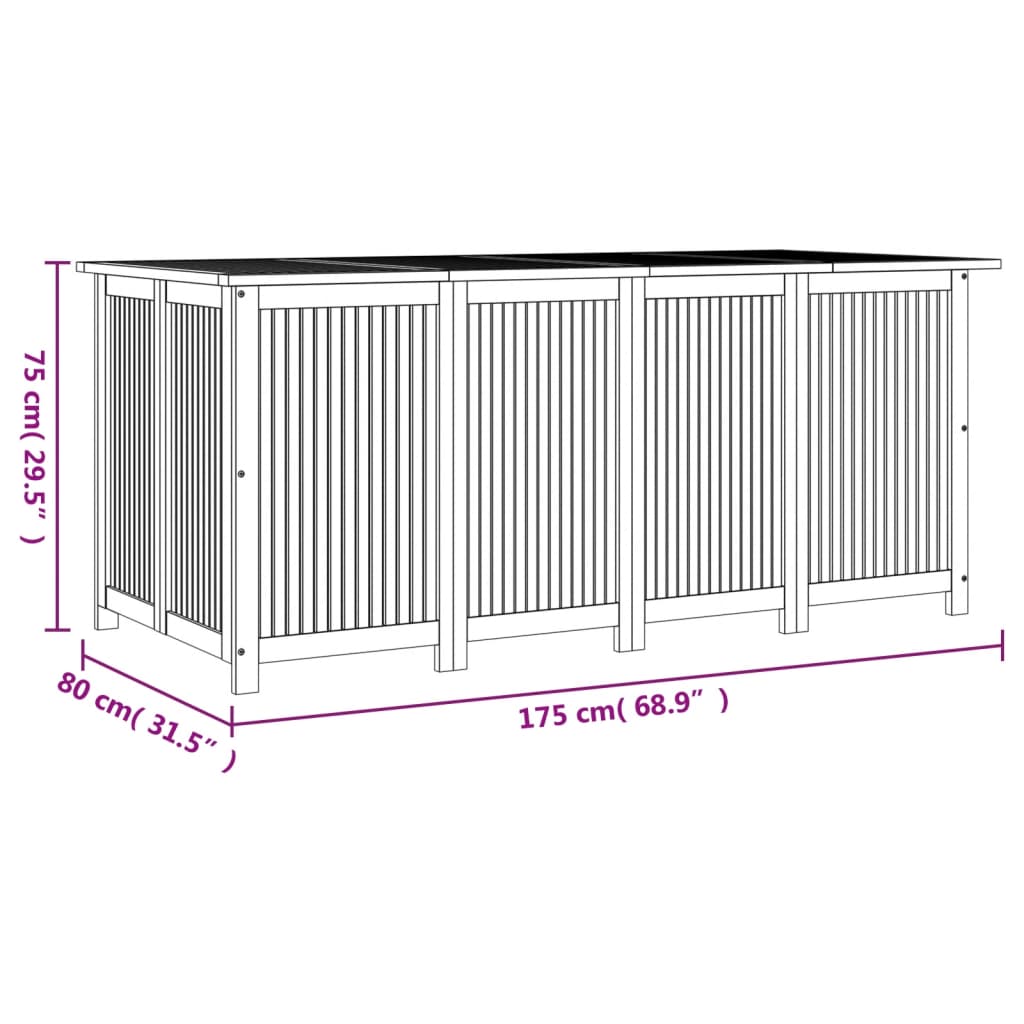 Tuinbox 175x80x75 cm massief acaciahout