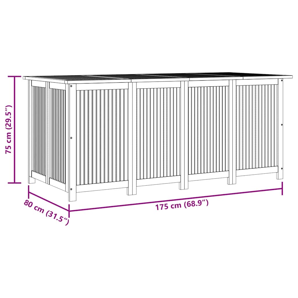 Tuinbox 175x80x75 cm massief acaciahout
