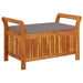 Tuinopbergbank Met Kussen 91 Cm Massief Acaciahout 91 x 50 x 60 cm Grijs