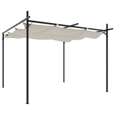 Pergola met uitschuifbaar dak 295x292x230 crèmekleurig