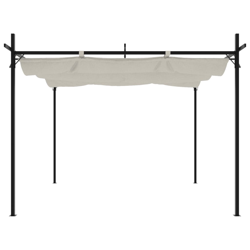 Pergola met uitschuifbaar dak 295x292x230 crèmekleurig