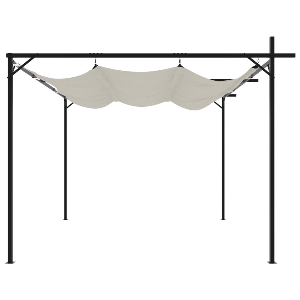 Pergola met uitschuifbaar dak 295x292x230 crèmekleurig