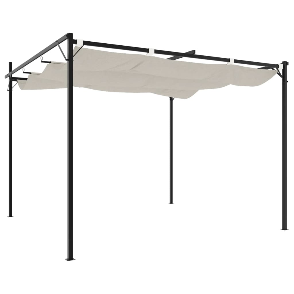 Pergola met uitschuifbaar dak 295x292x230 crèmekleurig