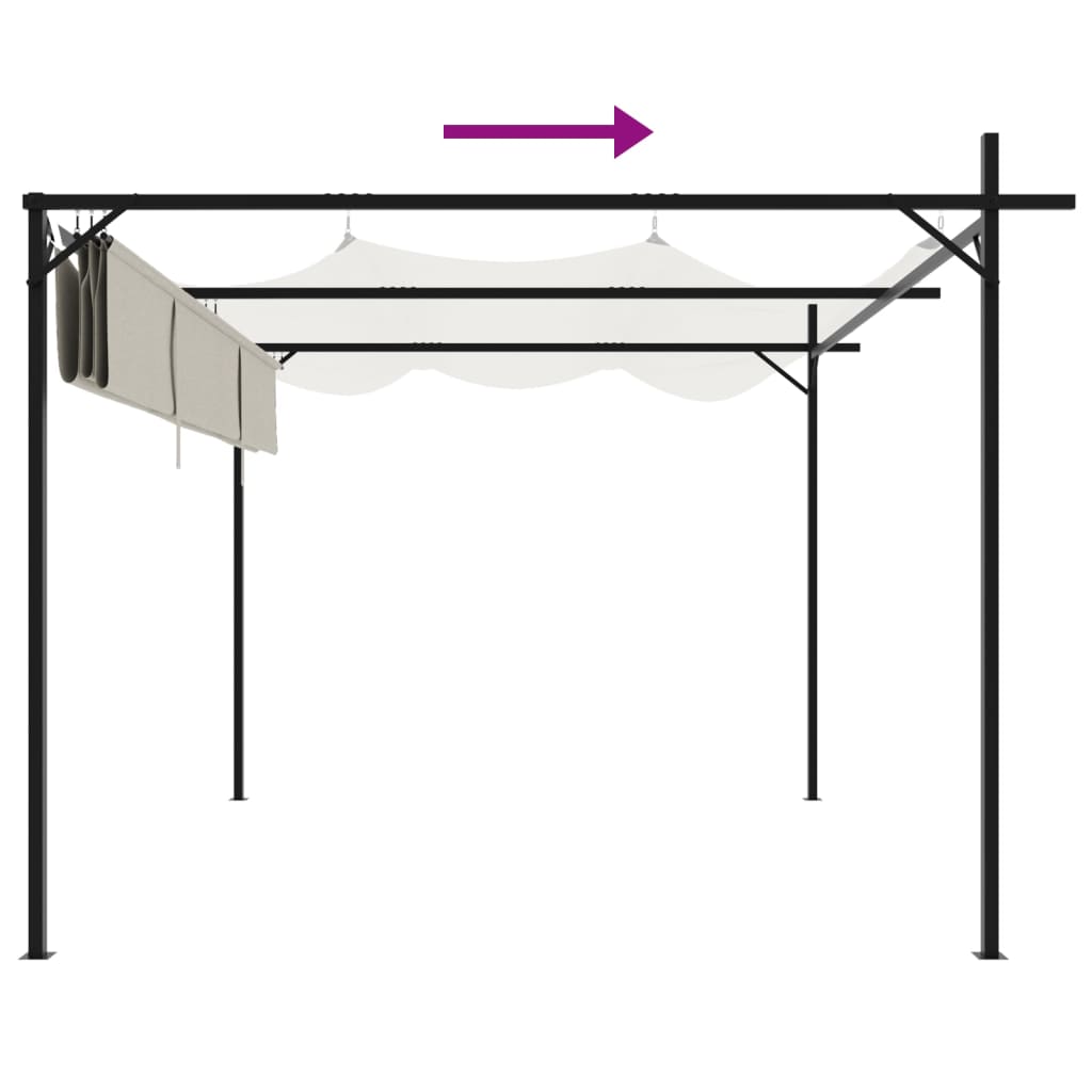 Pergola met uitschuifbaar dak 295x292x230 crèmekleurig