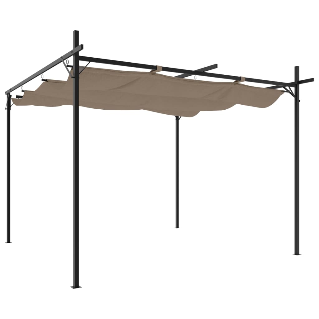 Pergola met uitschuifbaar dak 295x292x230 taupe