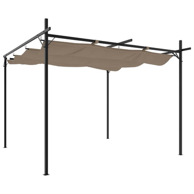 Pergola met uitschuifbaar dak 295x292x230 taupe