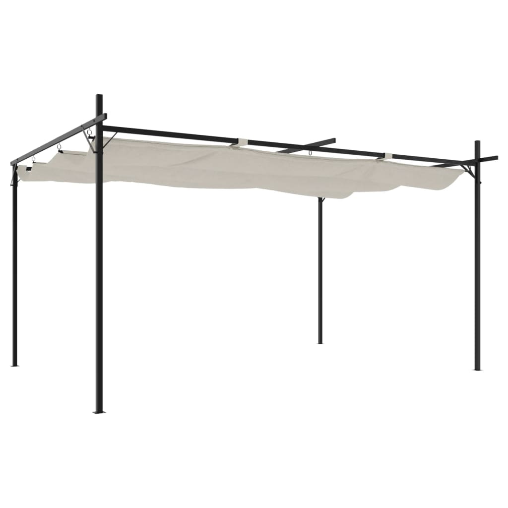 Pergola met uitschuifbaar dak 395x292x230 crèmekleurig