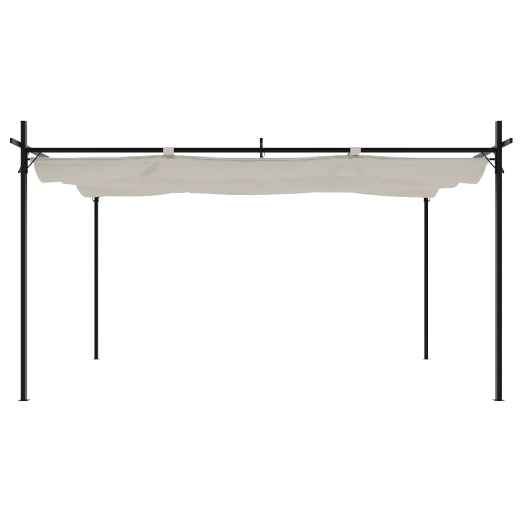 Pergola met uitschuifbaar dak 395x292x230 crèmekleurig
