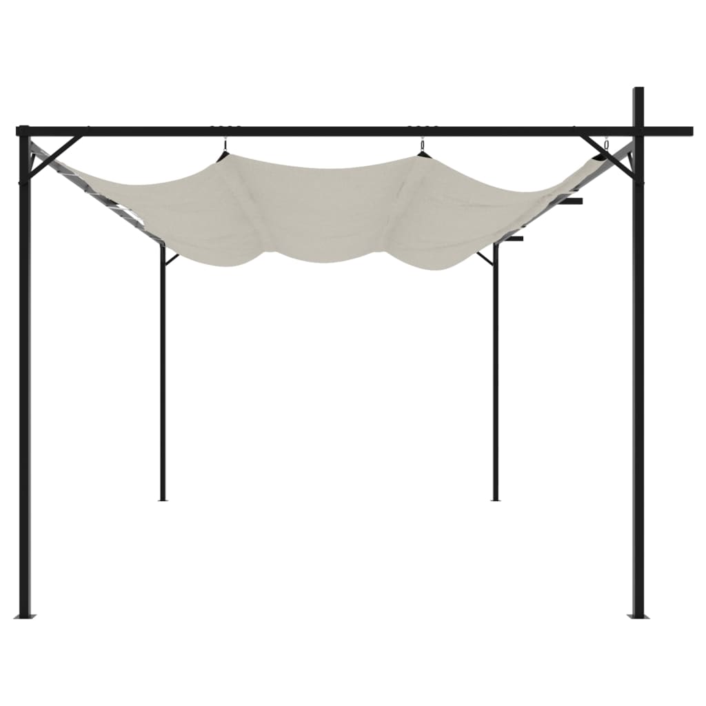 Pergola met uitschuifbaar dak 395x292x230 crèmekleurig