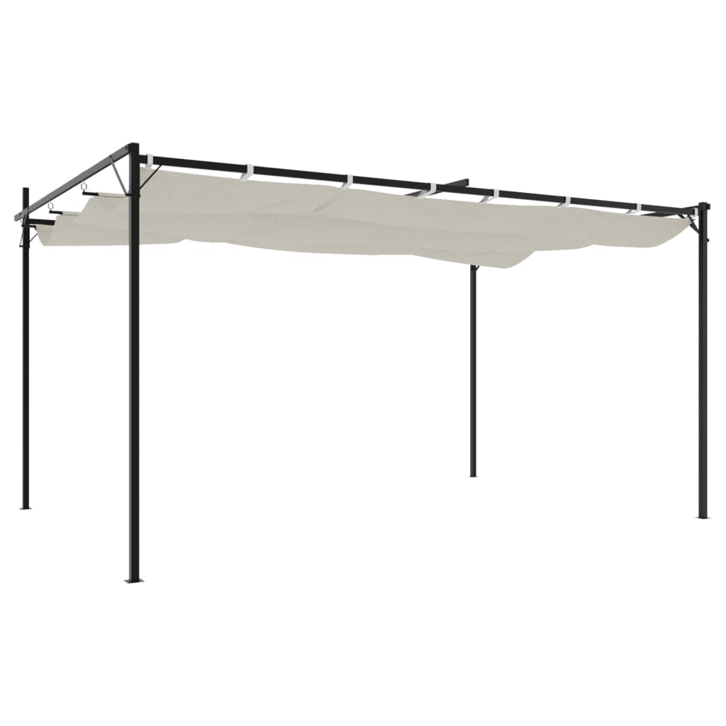Pergola met uitschuifbaar dak 395x292x230 crèmekleurig