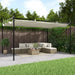 Pergola met uitschuifbaar dak 395x292x230 crèmekleurig