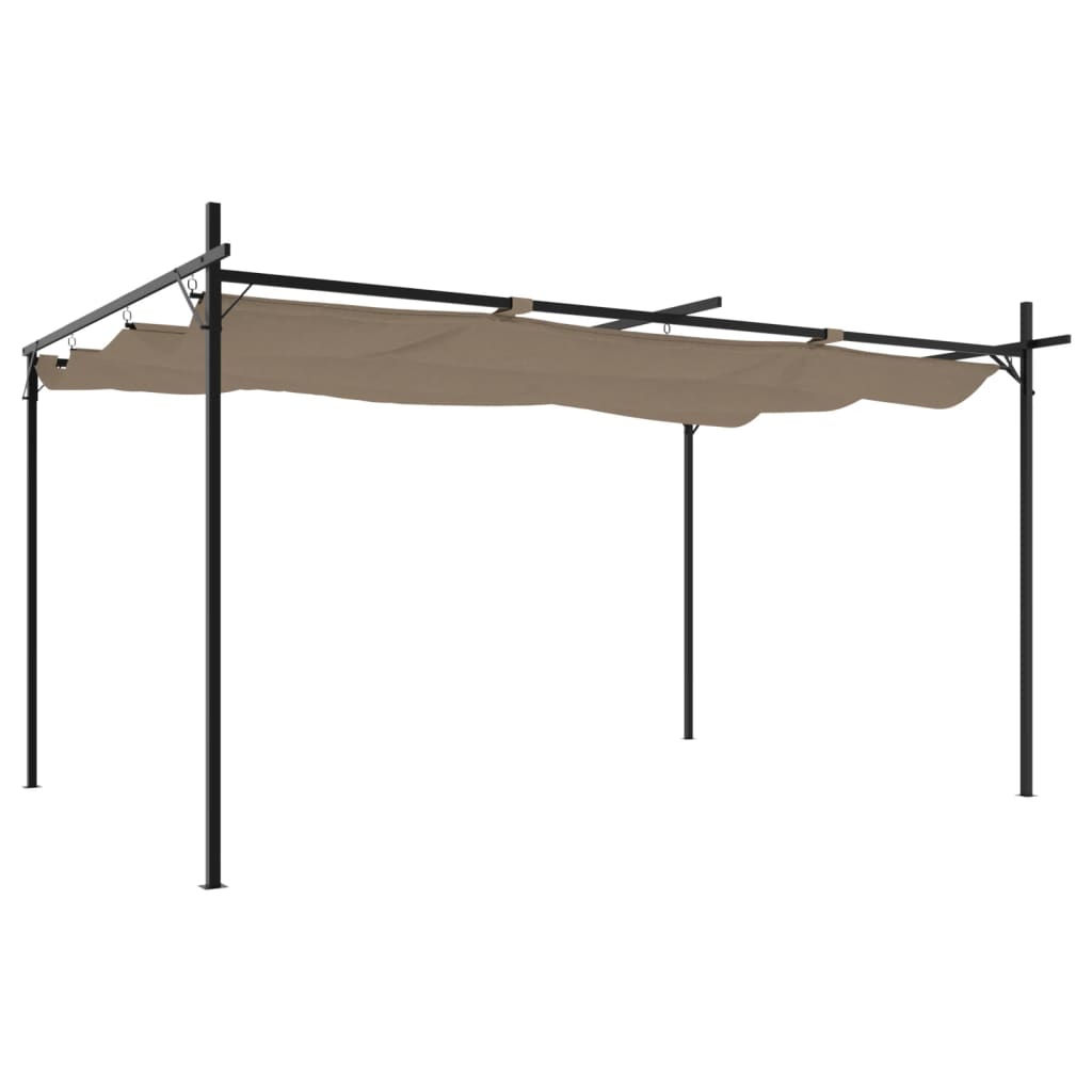 Pergola met uitschuifbaar dak 395x292x230 taupe