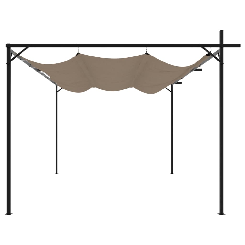 Pergola met uitschuifbaar dak 395x292x230 taupe