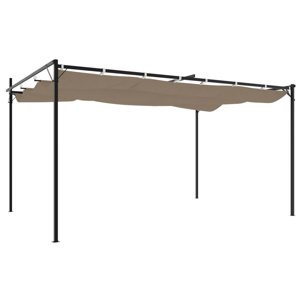 Pergola met uitschuifbaar dak 395x292x230 taupe