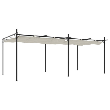 Pergola met uitschuifbaar dak 589x292x230 crèmekleurig