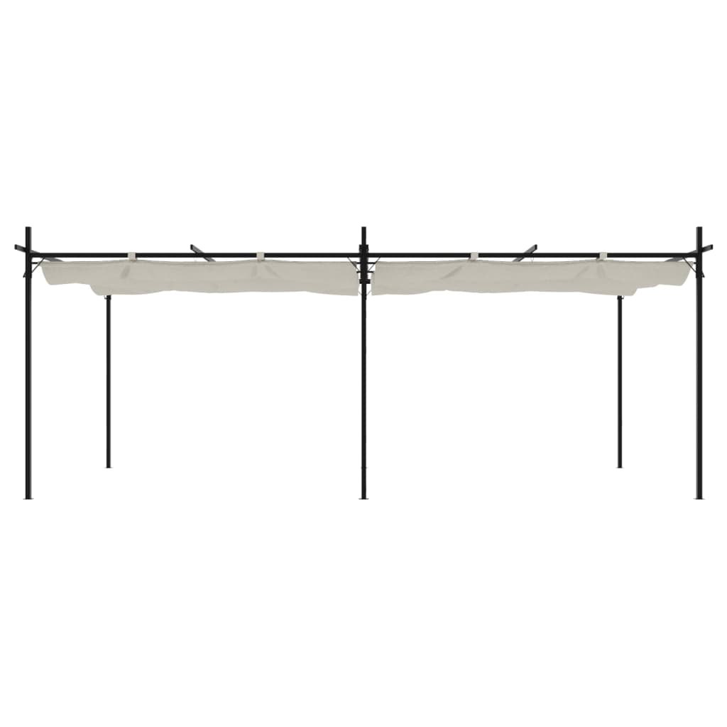 Pergola met uitschuifbaar dak 589x292x230 crèmekleurig