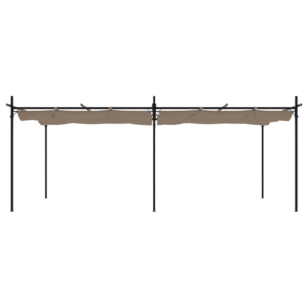 Pergola met uitschuifbaar dak 589x292x230 taupe