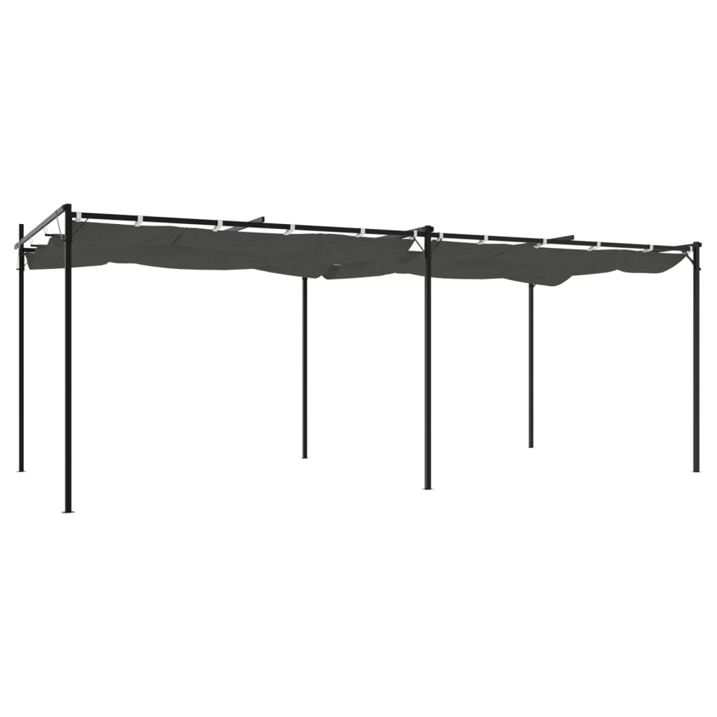 Pergola met uitschuifbaar dak 589x292x230 antracietkleurig