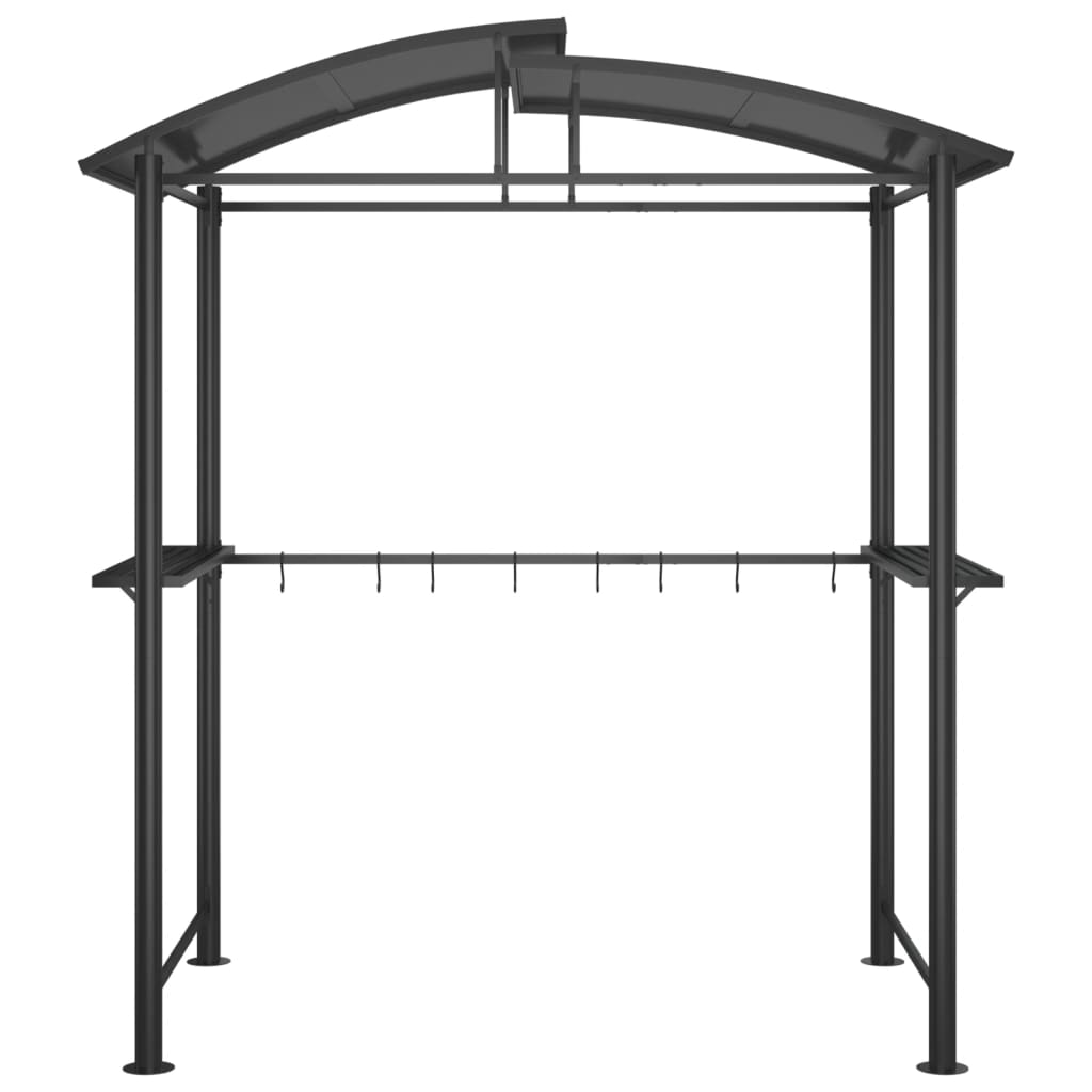 Barbecue-overkapping 210x114x230 cm staal antracietkleurig