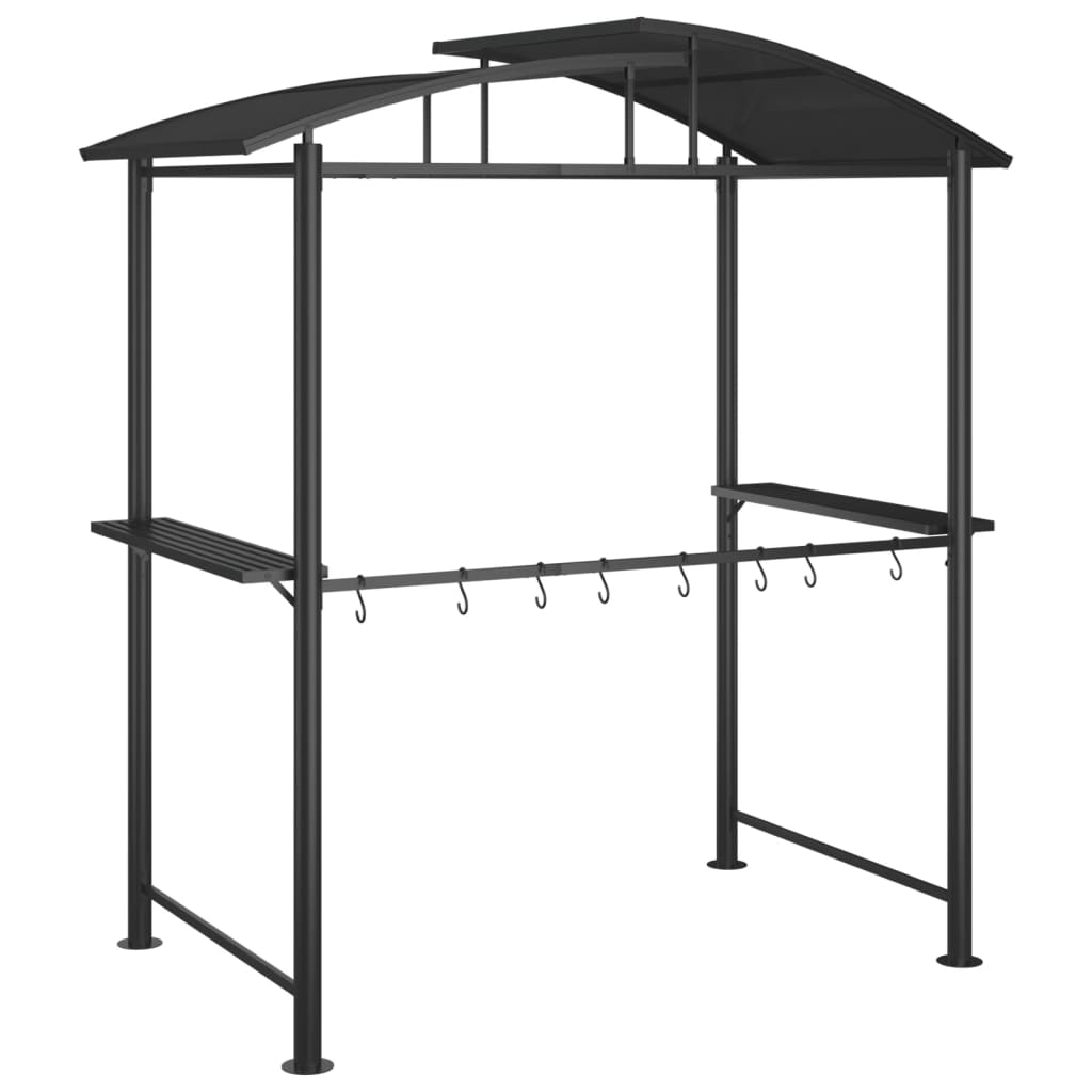 Barbecue-overkapping 210x114x230 cm staal antracietkleurig