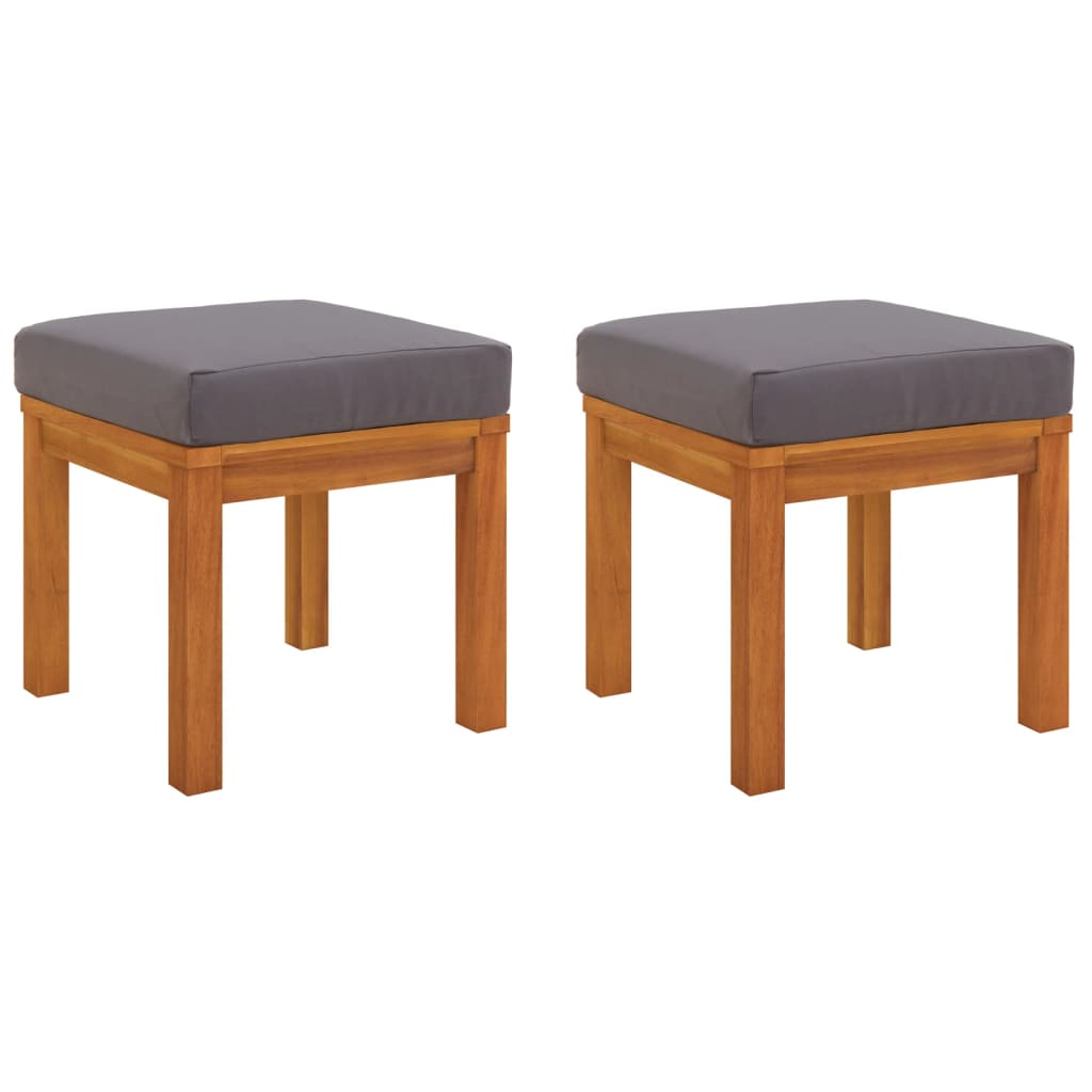 Tuinkrukjes 2 st met kussens 40x40x42 cm massief acaciahout